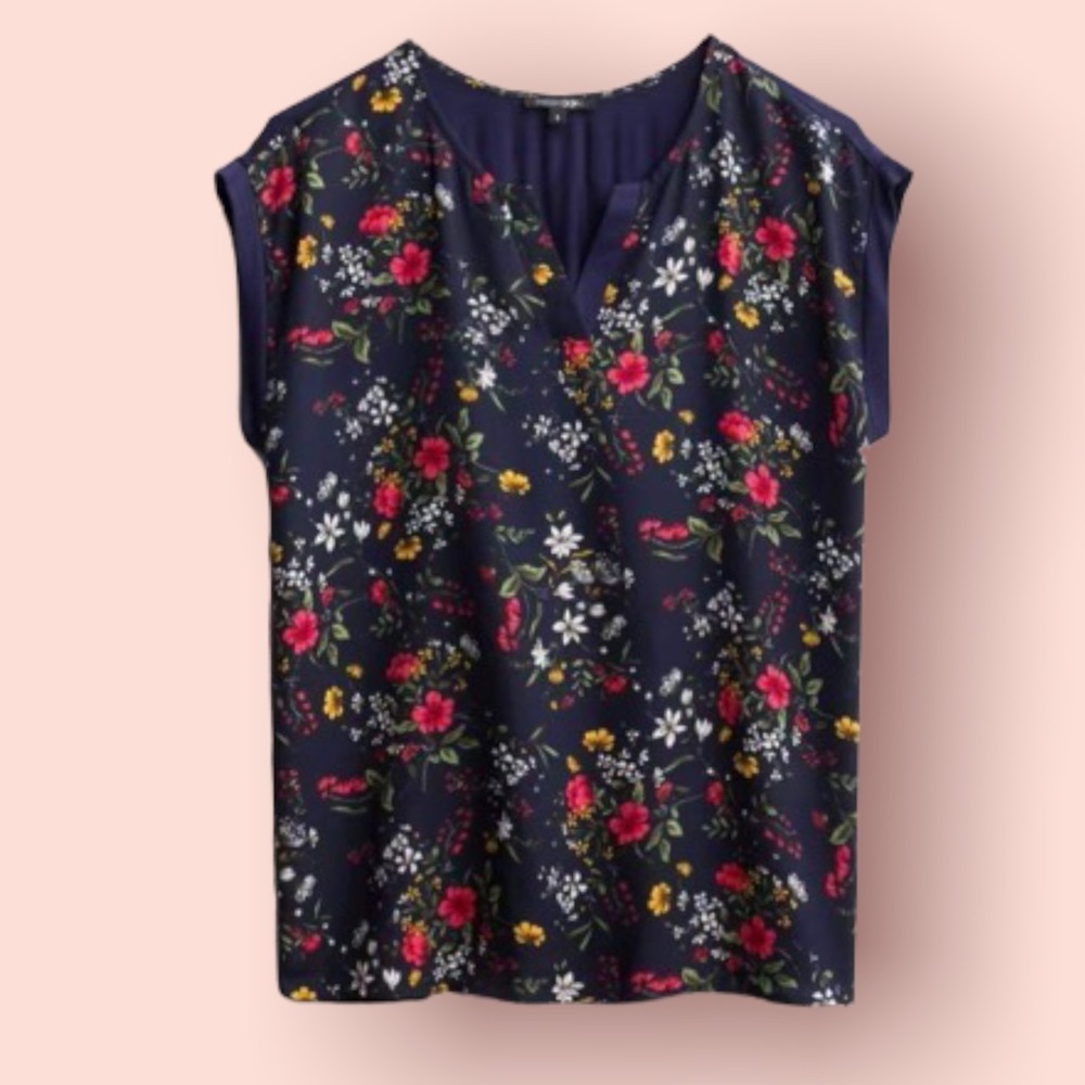 Blue floral blouse - Large